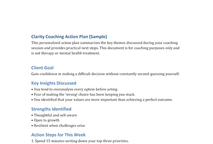 provide life coaching and emotional support